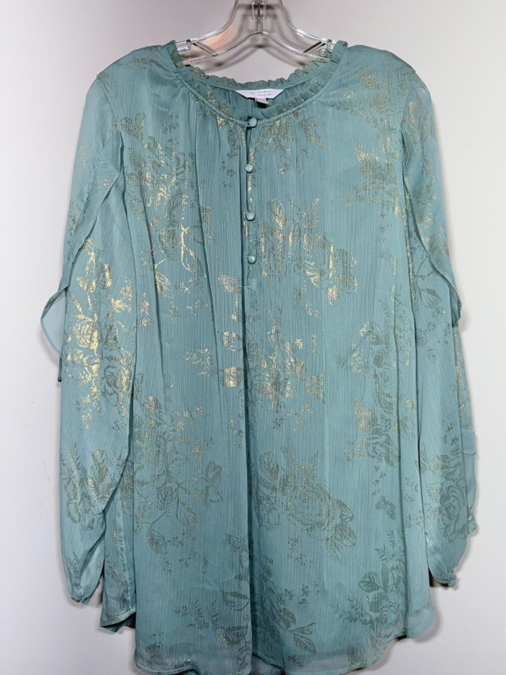Lauren Conrad Green Shimmery Blouse 2X